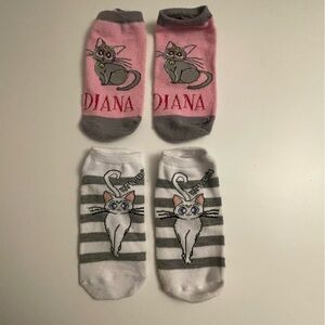Sailor Moon Artemis & Diana Cats Set of 2 Socks